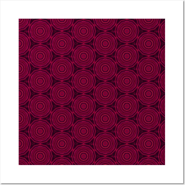 Magenta Pink Geometric Circle Pattern Wall Art by thesnowwhyte